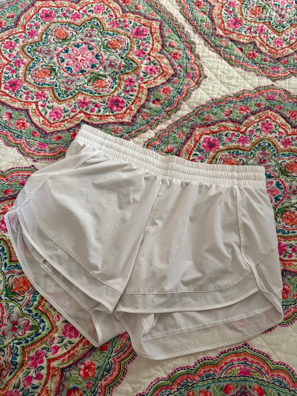 Athleta White Layered Athletic Shorts